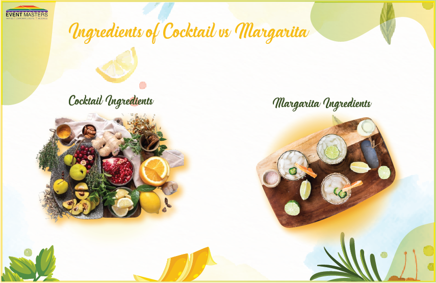 Ingredients of Cocktail and Margarita | Event Masters